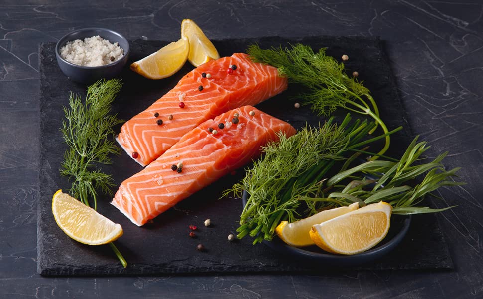 GOH DODD Slate Stone, 4-Piece Set, 25 x 12 cm Rectangular Plates, Natural Stone Plates, Stylish Slices (Cushioned)