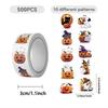 500Pcs/Roll Halloween Pumpkin Cat Ghost Stickers For DIY Journaling Laptop Envelope Scrapbook home Decal Reward Gift