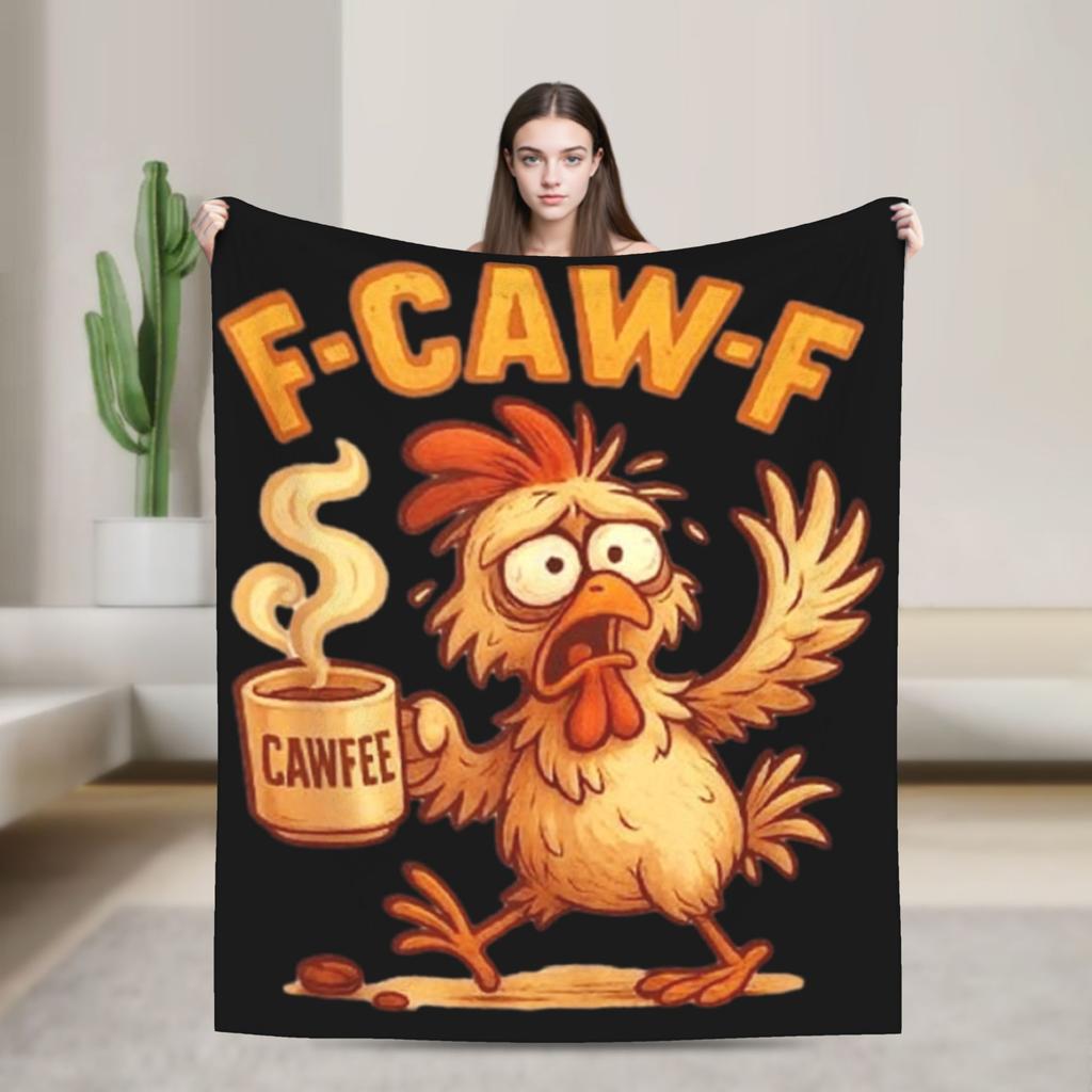 F-Caw-F Chicken Funny Fashion Blanket Fleece Decoration Multi-function Lightweight Throw Fashion Blanket for Bed Bedroom Plush Thin Quilt