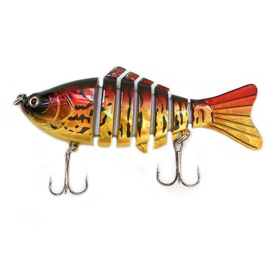 10CM/15.5G Multi-Jointed Fishing Lure with Hooks Realistic 7-Section Swimbait Bionic Hard Artificial Bait Freshwater Saltwater Fishing Accessories