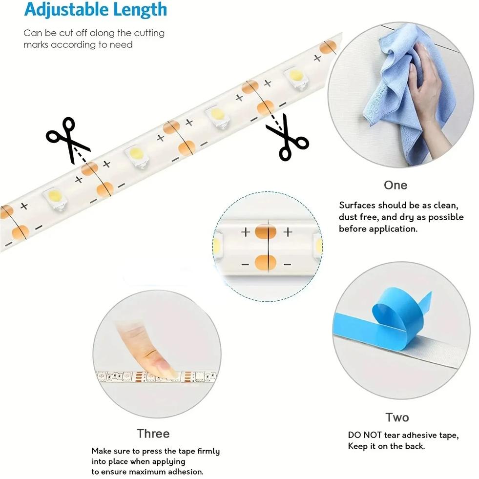 5 В светодиодная лента 2835 сенсорный выключатель диммер USB светодиодная лента гибкая DIY подсветка зеркало рождественский шкаф декор комнаты подарок