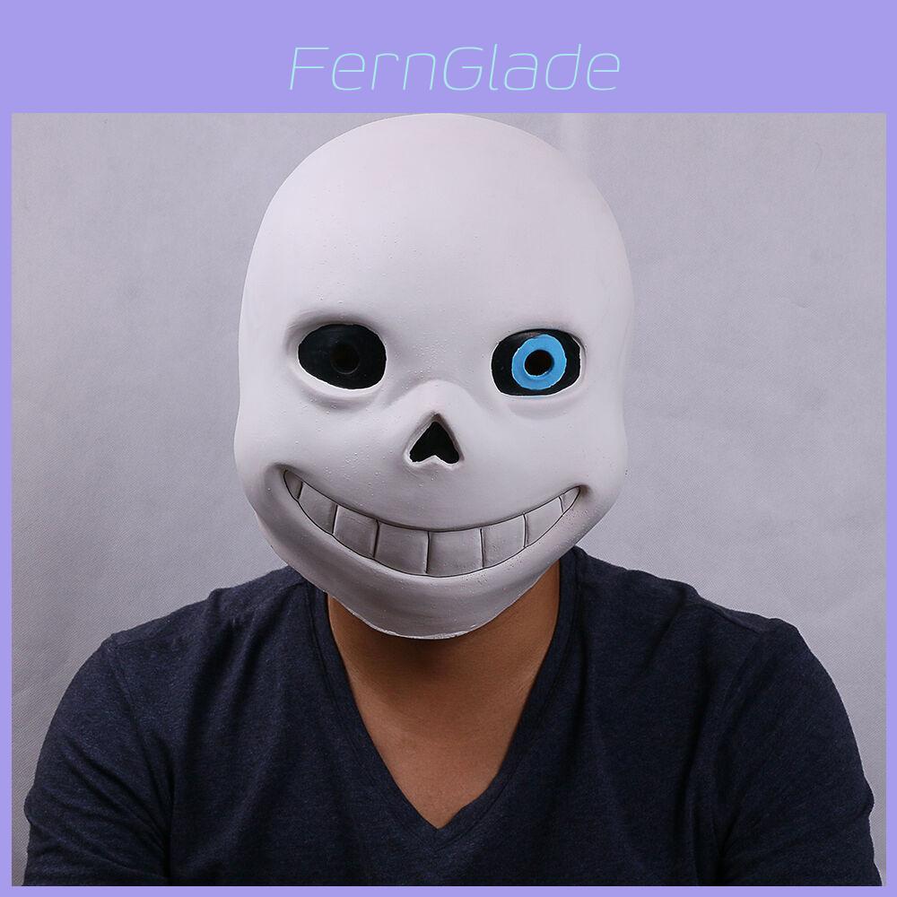Halloween Game Undertale Mask Sans Mask Fancy Ball Latex Helmet Blue Cosplay