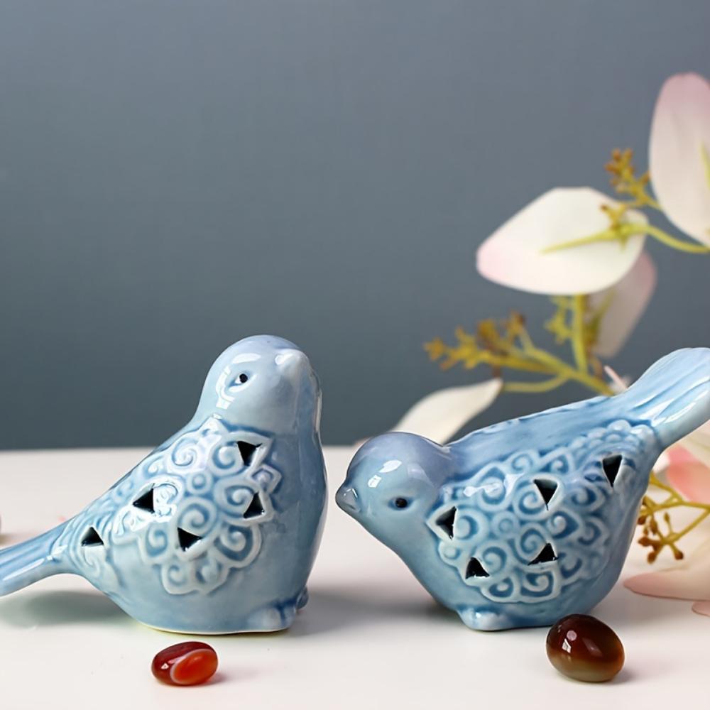 Керамические статуэтки птиц и уток из 2 частей — универсальный декор для дома и офиса, для шкафов, полок и миниатюрных ландшафтов