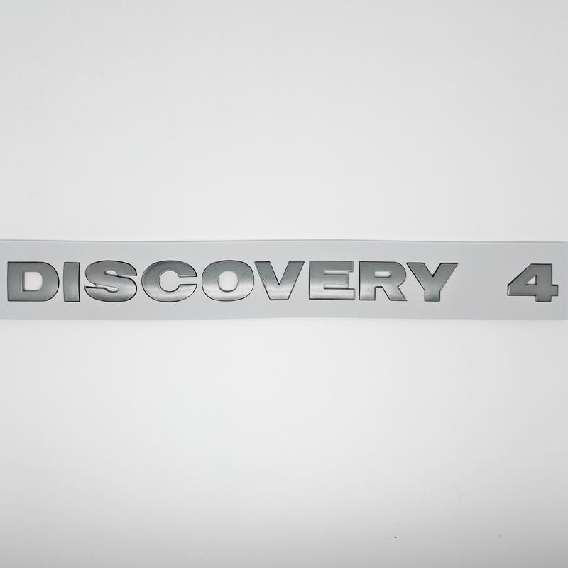 Круглый шрифт Эмблема Значок Буква Аксессуары для стайлинга автомобиля для DISCOVERY 4 Капот Задняя дверь Логотип Наклейка хром серебристый Черный серый