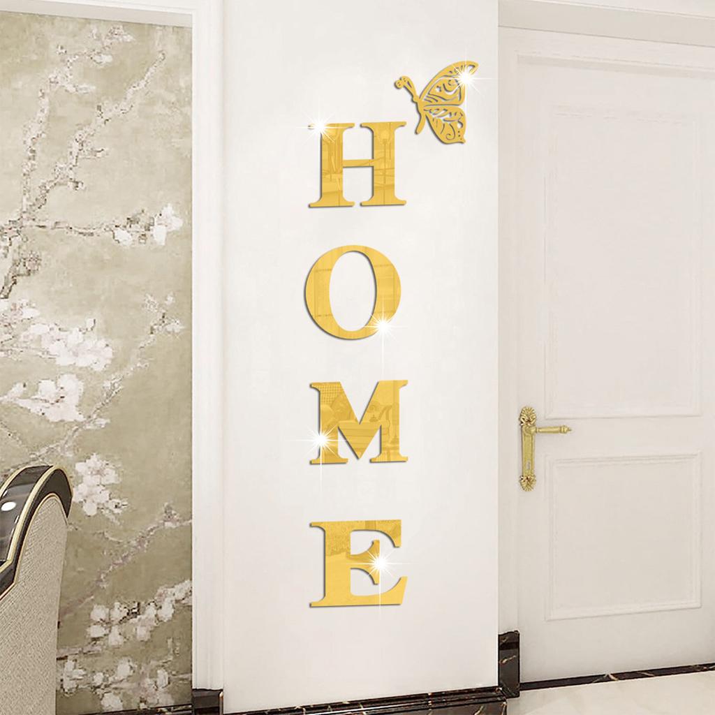 1 Set Wall Decor Home Letter Signs Acrylic Mirror Wall Stickers Wall Decorations For Living Room Bedroom Home Decor Wall Decals