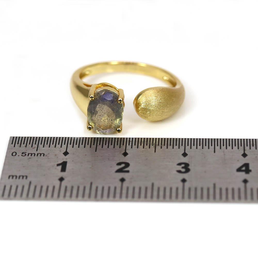 Bolaijewelry Natural Labradorite Oval 6*8mm Ring Earrings Jewelry Set 925 Sterling Silver Women Fine Jewelry Anniversary Party Birthday Gift