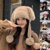 Ladies' Cute Plush Hat Outdoor Warm Hoodie Knitted Hat