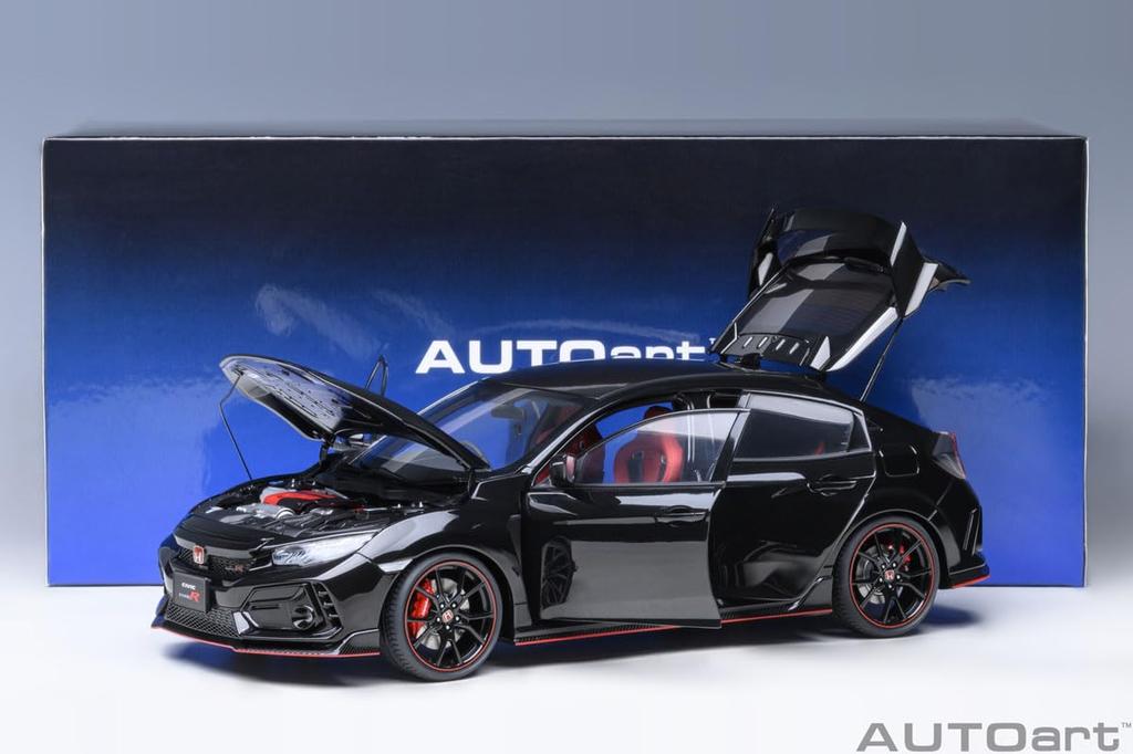 AUTOart Scale Honda Civic Type R 2021 Crystal Black Pearl Finished Product 1/18 (FK8)