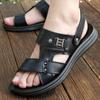 Sandals Men's 2025 New Leather Casual Platform Beach Shoes Men's Summer Wear Dad Dual-purpose Cool Slippers Men