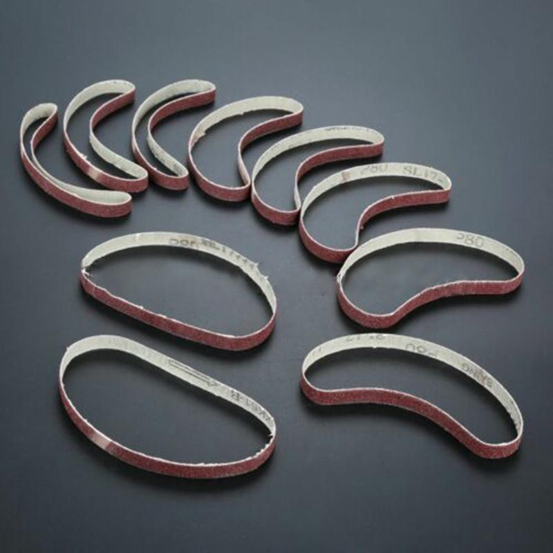 10 шт./набор шлифовальных лент зернистостью 40-600 для полировки дерева и мягких металлов, абразивные ленты для ленточной шлифовальной машины, абразивный инструмент 330x10 мм