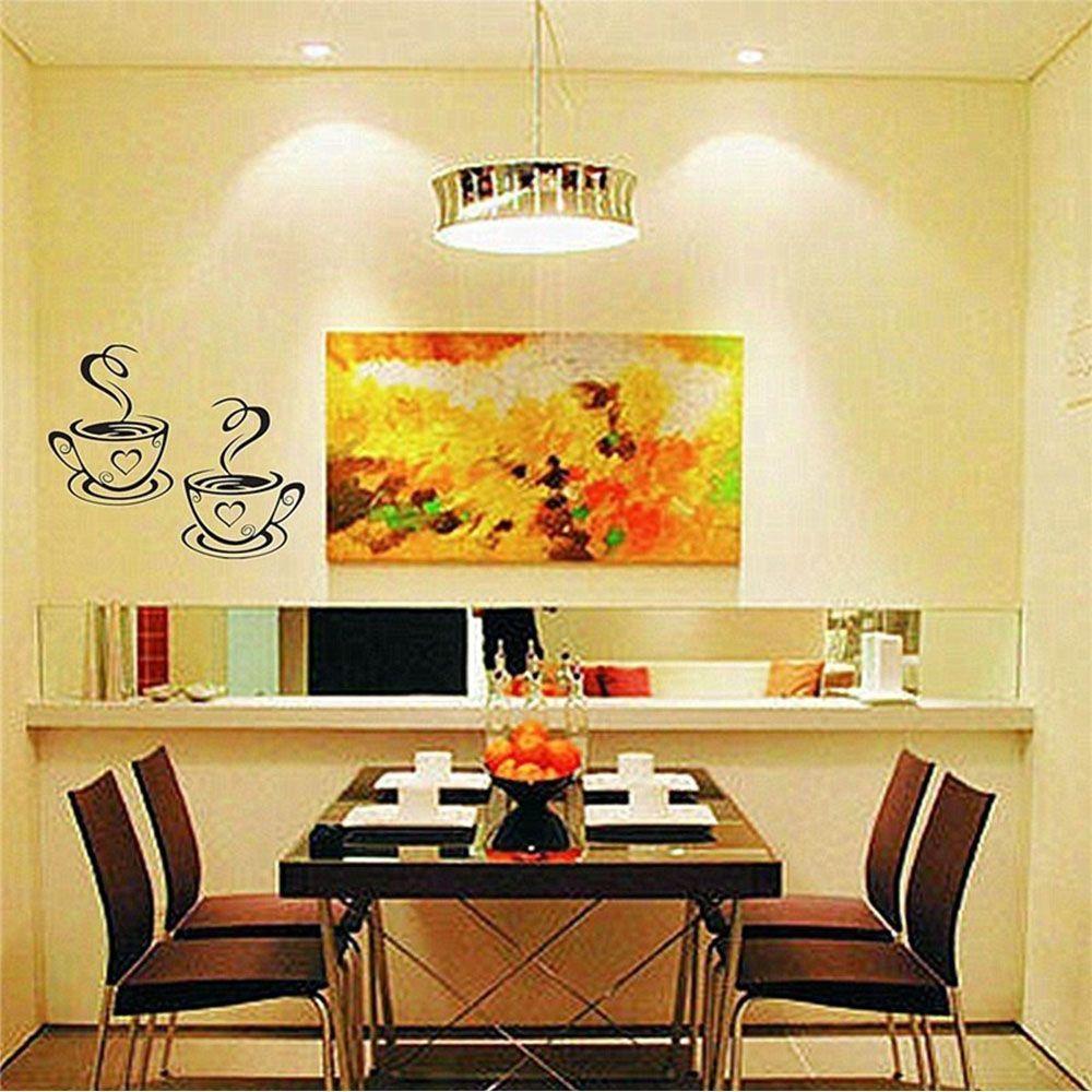 Decal Kitchen Restaurant Mural Wall Decor Cafe Tea Wall Stickers Art Vinyl Coffee Cups Stickers
