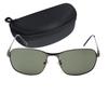 Captain Stag Polarized Sunglasses with Sunglasses Stainless Men's Case, Steel, Green, CSP-003-3-EH-72