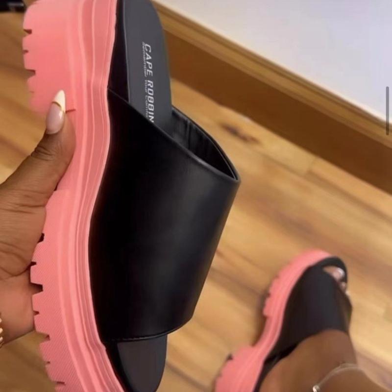 Модные летние высококачественные классические женские шлепанцы 2025 года, брендовая платформа, однотонные пляжные шлепанцы, Zapatos Mujer 2025 тренд