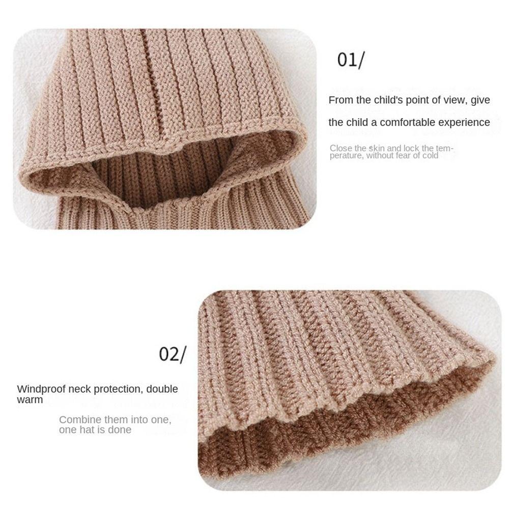 Cold-Proof Neck Warm Baby Beanies Windproof Collar Balaclavas Pullover Cap Scarf Integrated Warm Scarf Cap Baby Protection