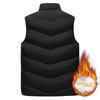 Plus Size Winter Fleece-Lined Thickened Vest for Men, Autumn and Winter Warm Outdoor Lamb Wool Vest with Stand Collar and Sleeveless Design
