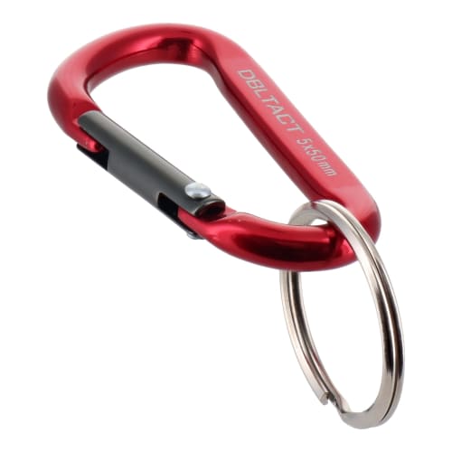 Sankyo Corporation DBLTACT Aluminum Carabiner, Standard Type, 5mm, Red X Gunmetal (S) DT-AK-052