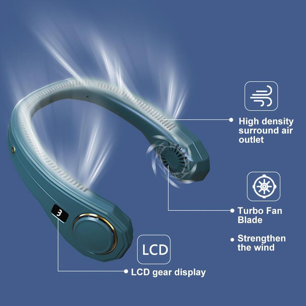 3 шестерни подвесной двойной охлаждающий вентилятор для шеи Mini USB портативный перезаряжаемый тихий вентилятор для путешествий на открытом воздухе в помещении вентилятор для шеи