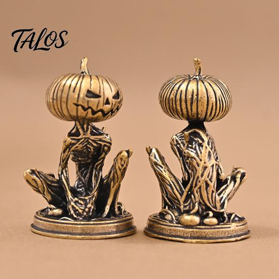 Латунные ornaments Тыквенные Монстры, Сплошная Фигурка, Потертая Статуэтка, Винтажные Мини-Фигурки Скелета, Скульптура для Хэллоуина, Дома, Офиса, Стола, Праздника