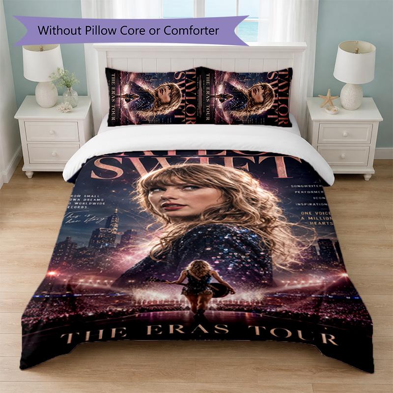 Taylor Swift Print 3Pcs Duvet Cover Set 1 Duvet Cover and 2 Pillowcases Soft Bed Linen For Household Bedroom