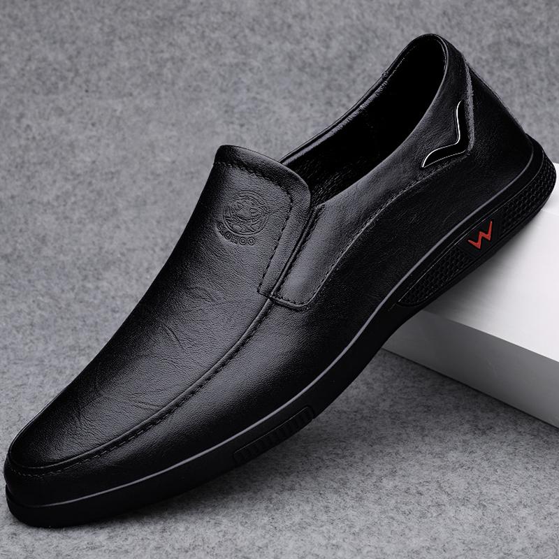 Кожаные туфли с протечкой осень мягкая подошва новые туфли повседневная обувь деловой стиль