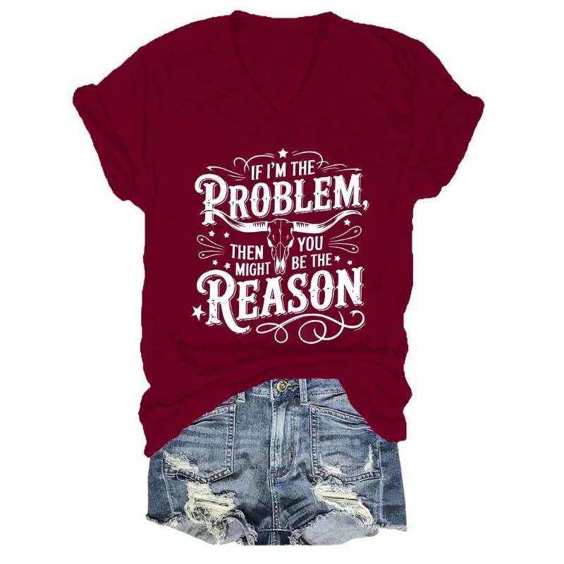 Летний топ с V-образным вырезом и 3D-принтом алфавита тауренов, модные повседневные женские футболки с короткими рукавами