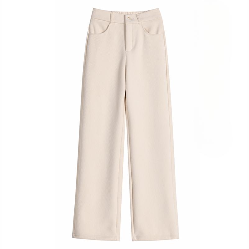 DIMANAF 2024 Зимние Длинные Брюки Женские Вельветовые Шаровары Осенние Прямые Эластичный Однотонный Пояс Свободные Брюки Новые