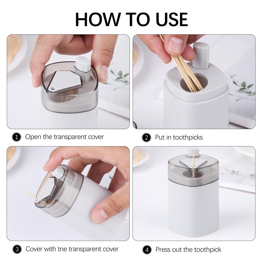 Toothpick Can Light Luxury Toothpick Cartridge High-end Nordic Kitchen Tool Household Toothpick Box New 1Pcs Creative Press Type Portable