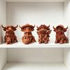 Деревенское украшение в виде шотландской коровы, 3D-печатная статуэтка коровы терракотового цвета, милая фигурка шотландской коровы для домашнего стола, полки, декора фермерского дома