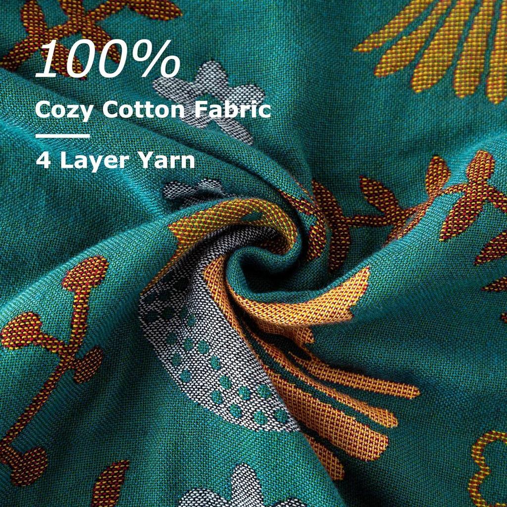 Одеяло в стиле бохо для кровати, ультрамягкое стеганое одеяло из 100% хлопка, большие одеяла с цветочным принтом птиц, всесезонное одеяло в деревенском стиле для дивана, кресла