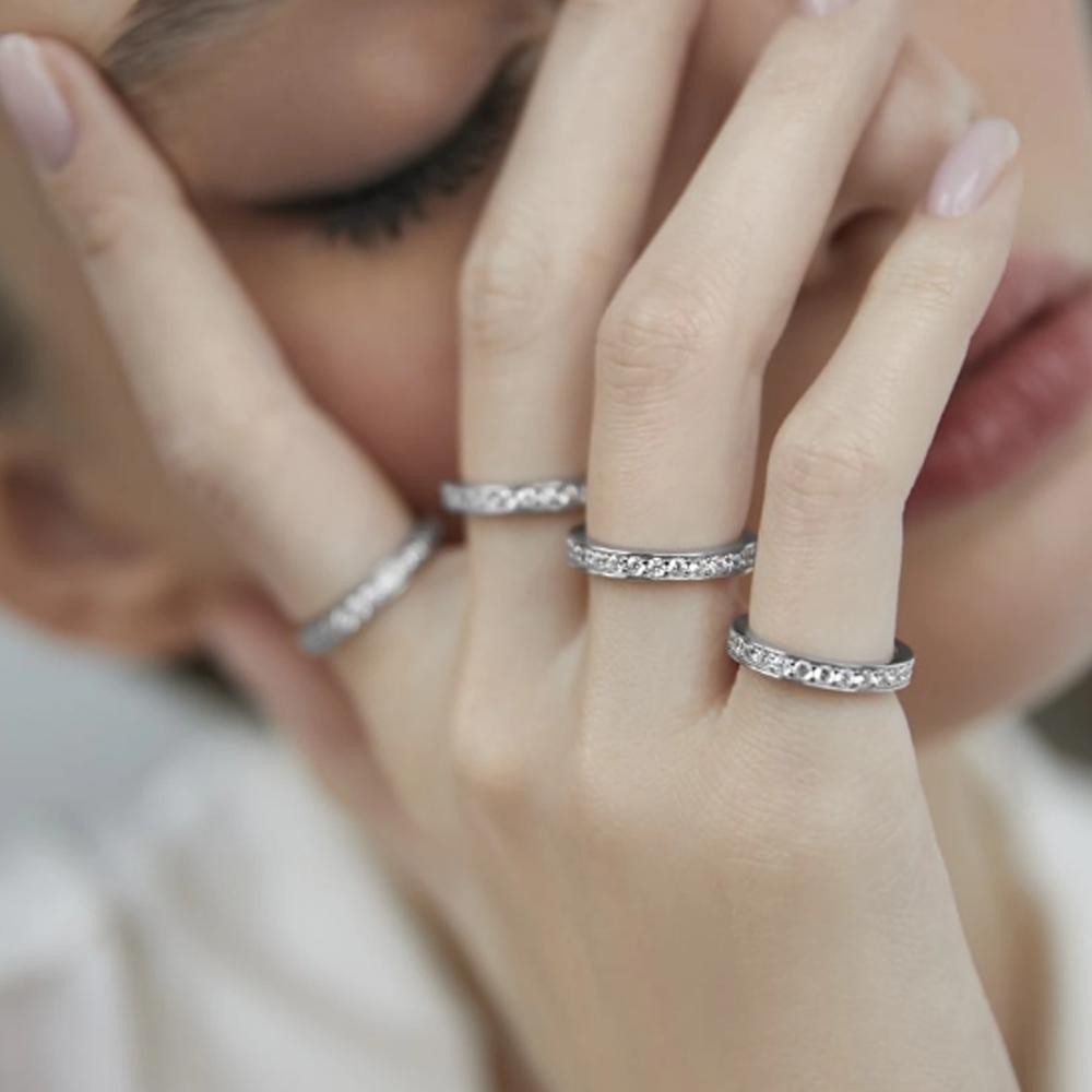 ANDYWEN 100% стерлингового серебра 925 пробы золото 2,8 мм квадратный фианит циркон кольцо для женщин роскошные свадебные кристаллы ювелирные изделия