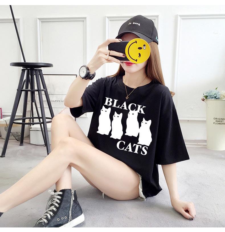 Korean Style Women's Casual Loose Fit Mid-Length Short Sleeve T-shirt - Summer Comfort