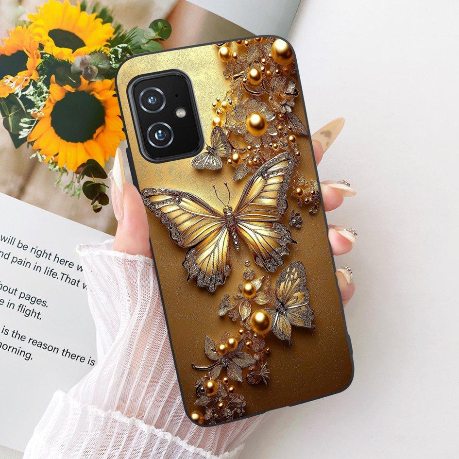 For Asus Zenfone 8 ZS590KS Phone Case Popular Butterfly Soft Black Silicone Cover for Asus Zenfone 8z Case Zenfone8 I006D Bumper