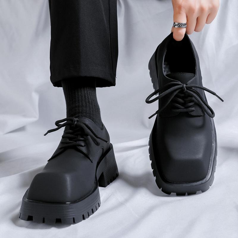 Модные мужские туфли на толстой подошве для торжественных случаев Высококачественный универсальный стиль Модные мужские туфли для вечеринок на открытом воздухе для прогулок, увеличивающие рост