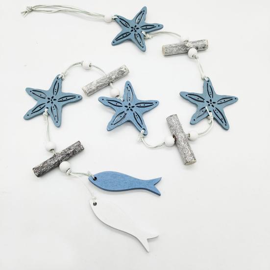 Starfish Wall Pendant with Cotton Rope Simple Installation Beach Theme Rustic Nautical Sea Star Fish Hanging Ornament