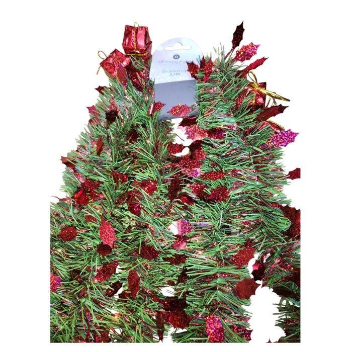 Guirlande de Noel houx et cadeaux 2.7 m