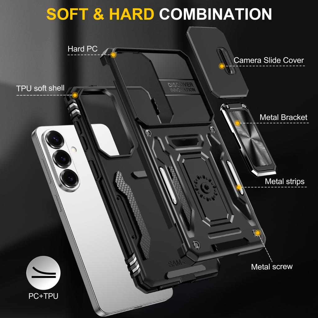 Anti-Slip Phone Case for Samsung Galaxy S26 Plus S25 Ultra S24 FE S22 S23 S21 Ultra A17 5G A56 A36 A16 Kickstand Ring Cover Bag