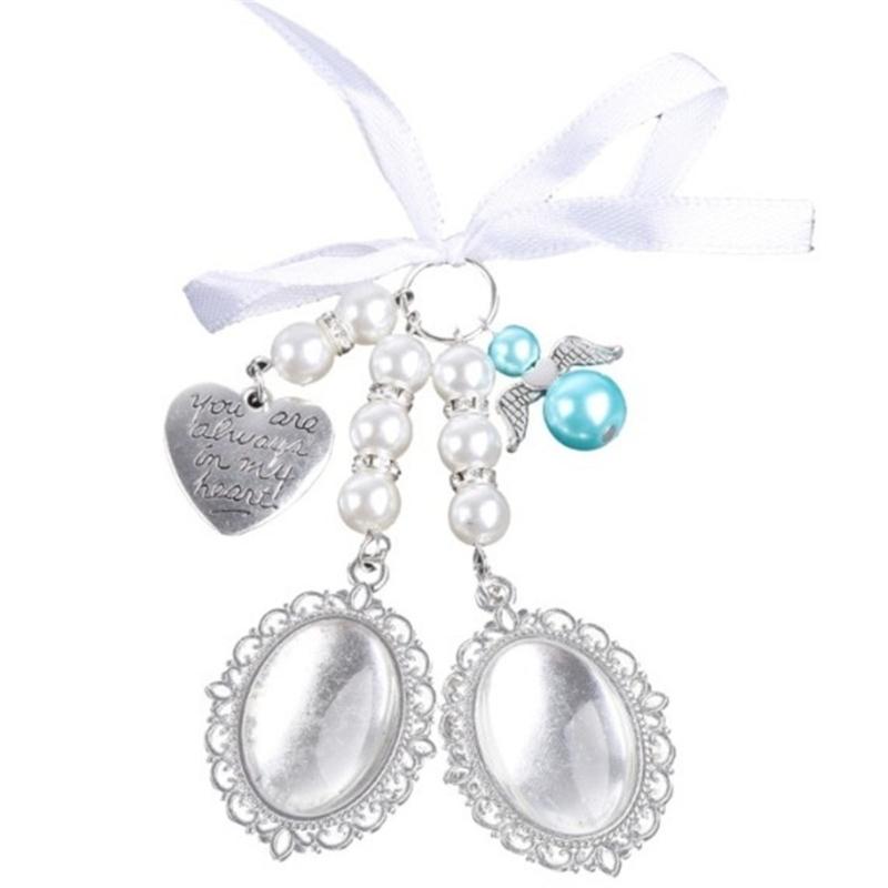 Wedding Bouquet Boutonniere Photo Charm Pin for Bridal Bouquet Groom Boutonniere Memorial Accessory Photo Charm for Suit