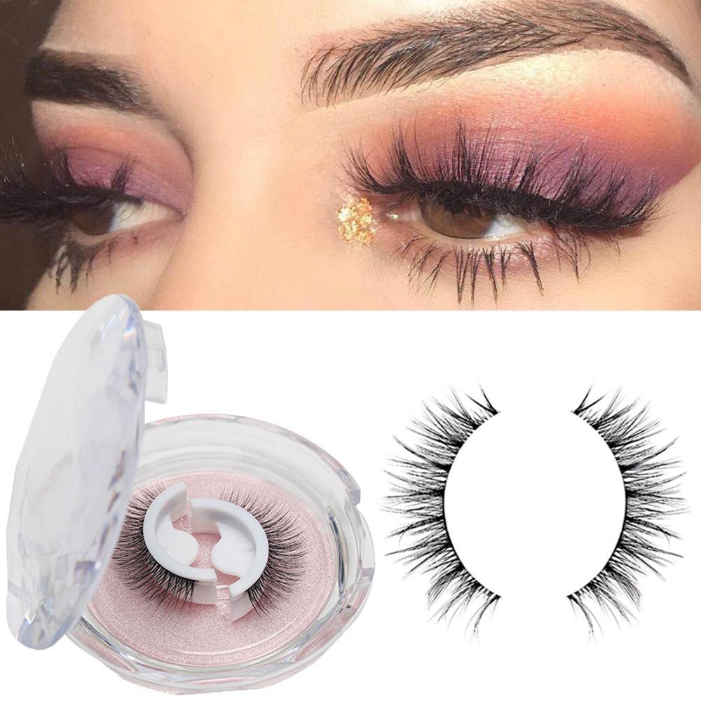 Fake Eyelashes No Glue Needed Thick Natural Curly Reusable 3D Mink Self-adhesive False Eyelashes