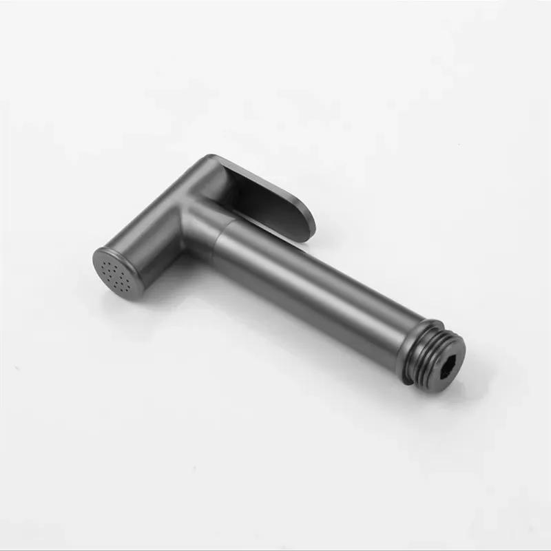 Toilet Shower Bidet Spray Gun Faucet Sets Wall Mounted Chrome/Black/Grey Metal Brass For Bathroom Toilet Spring PVC SS Hose