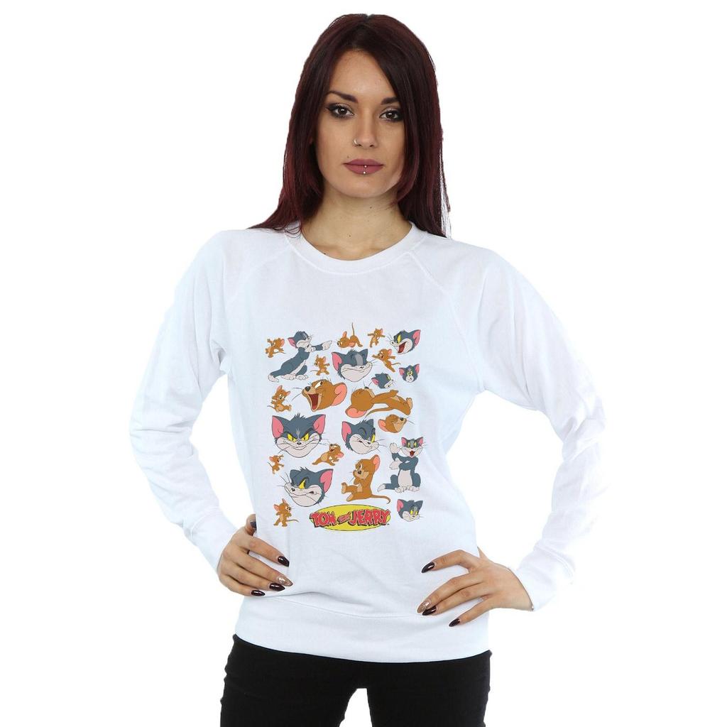 Tom And Jerry Womens/Ladies Many Faces Sweatshirt