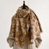 New Luxury Winter Cashmere Retro Leopard Print Scarf Women Warm Pashmina Poncho Scarves Fashion Shawl Thick Foulard Bufanda