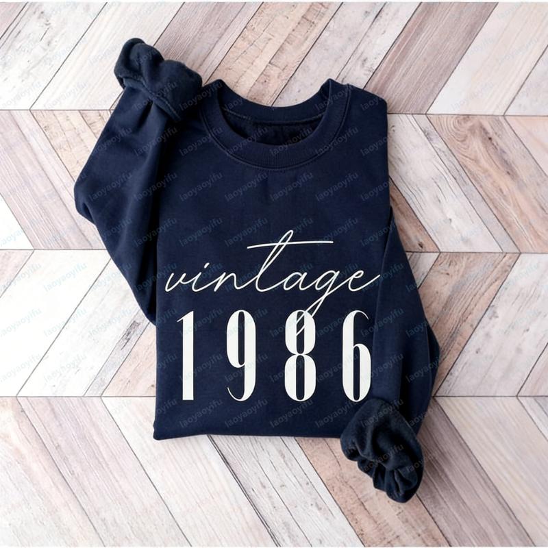 Classic  Sweatshirts Women Vintage th Birthday Year Number for Him Her Milestone Best Friend  Bday Matching Hoodies