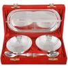 German Silver Bowl Set With Awesome Gifts Box -Capsul 5 Pieces, 0.8 Kg, 500 Milliliters