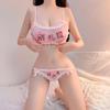 Сексуальное эротическое нижнее белье страсть полуночный шарм кровать милый розовый костюм из трех предметов SM кружевной край девушка-рабыня