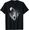 Bigfoot Hiding In Forest At Night Moon Stars Sasquatch Gift Unisex T-Shirt