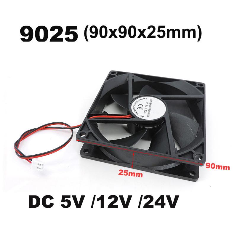 DC Бесщеточный вентилятор xh2.54 2pin 5V 12V 24V Промышленные охлаждающие вентиляторы Подшипник скольжения 4/8 см 12 см 25/30/35/40/50*10 мм Охладитель для 3D-принтера