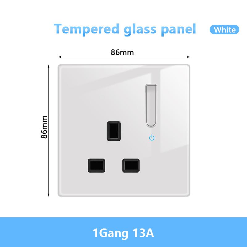 Белый светодиодный индикаторный световой выключатель Панель стеклянная клавиша пианино Самовосстанавливающийся настенный выключатель розетка, UK FR EU Универсальная электрическая розетка USB