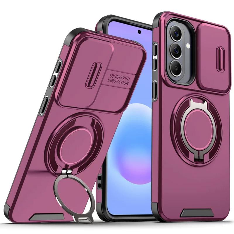 Магнитный чехол со шторкой для защиты объектива камеры для Samsung S26 S25 Edge S24 S23 Plus S22 Ultra FE Держатель-кольцо Стенд Чехол