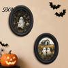 Niche Halloween Wall Decorations Ghost Art, Cute Table Sign, Vintage Oval Framed Decor Picture, Decorative Art for Mantel Living Room Bedroom