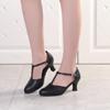 6cm Heels Women Black Leather Closed Toe Modern Ballroom Dance Shoes Tango